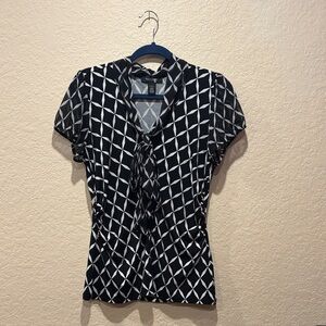 White House Black Market Diamond Pattern Blouse